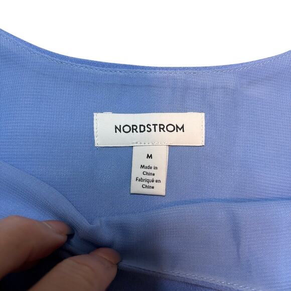 Nordstrom Blue Satin Camisole Tank Top Scoop Neck Adjustable Straps M NWT - Picture 4 of 9